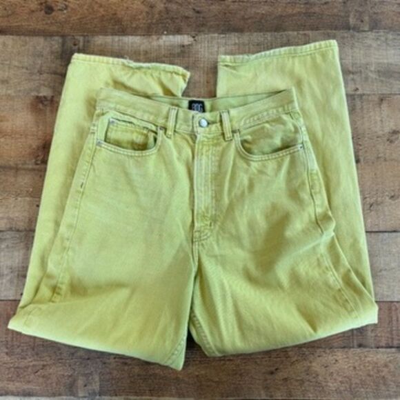 BDG Urban Outfitters Yellow Green Loose Baggy High Rise Jeans Size 38 Cotton - Picture 4 of 7